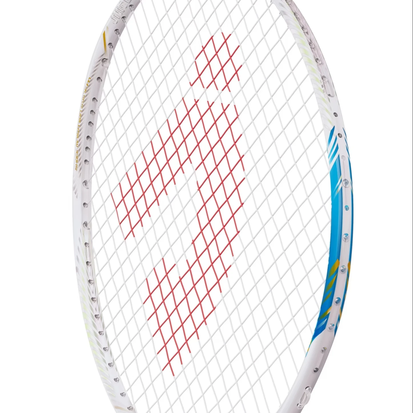 

JNICE ULTRA AERO 20 3U white gold and blue offensive badminton racket