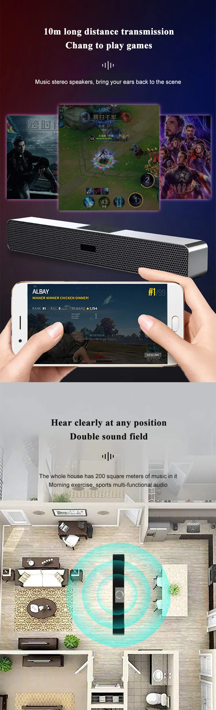 Portable Mini Bluetooth Speaker Hands Free Waterproof Wireless Speakers For Bathroom karaoke Music Loudspeaker - ANKUX.COM