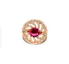 Beautiful Ruby And Cubic Zircon Gemstone 925 Solid Sterling Silver Rose Gold Plated Ring Jewelry