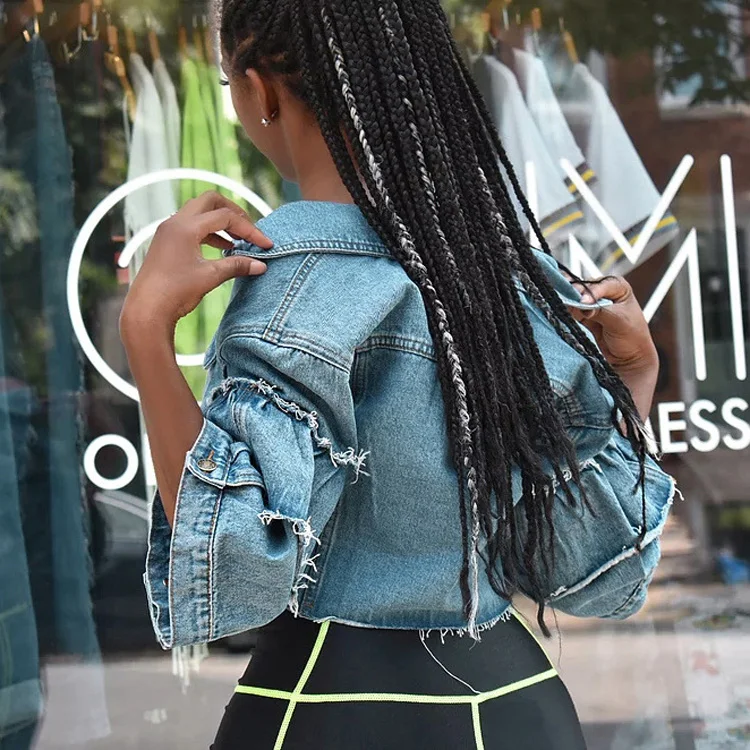 Hot Sale Patchwork Short Denim Jacket For Women 2019