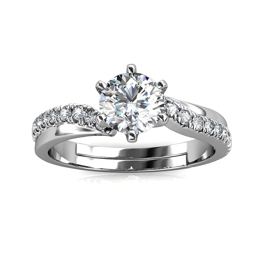 

High Grade 1 Carat GRA Moissanite Diamond 925 Sterling Silver Les Solitaire Engagement Ring For Women 2021 Destiny Jewellery