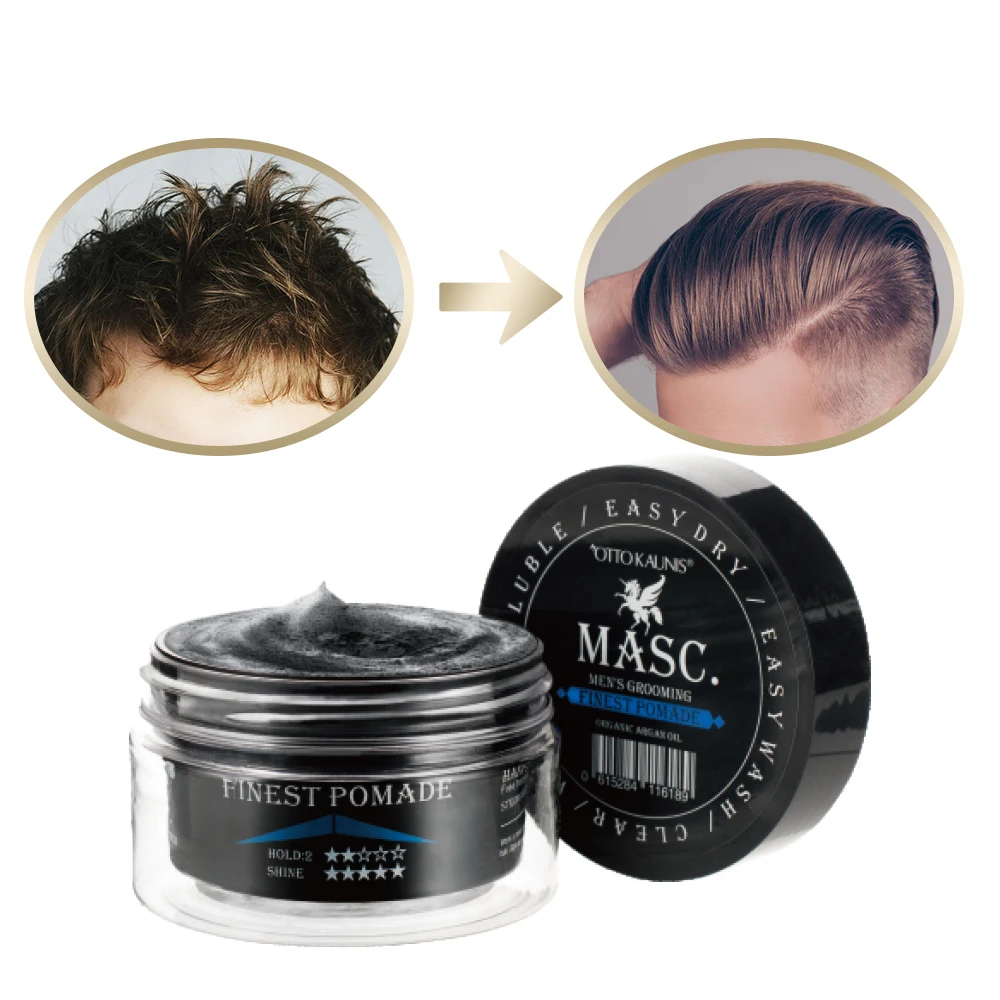 

Men styling products organic argan oil edge control vendors styling wax hair pomade with triple shine