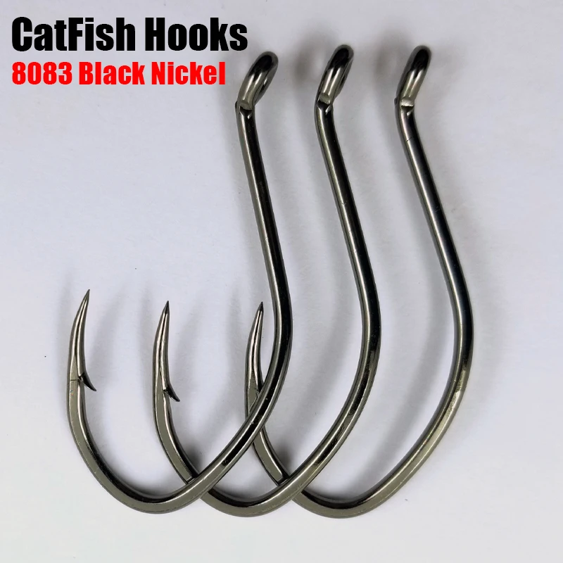 

8083 Catfish Hooks High carbon Steel Black nickle Catfishing Hooks for sale high carbon steel fishing hook 10/0