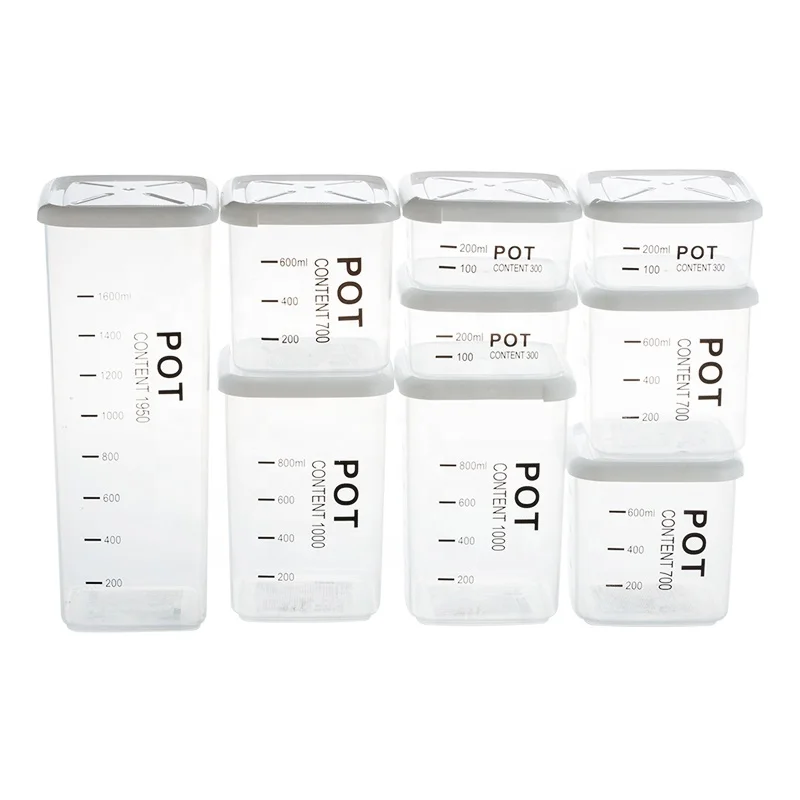 

Good Quality Transparent Fruit Fresh-Keeping Kitchen Plastic Cereals Dry Food Storage Containers Set with Airtight Lids