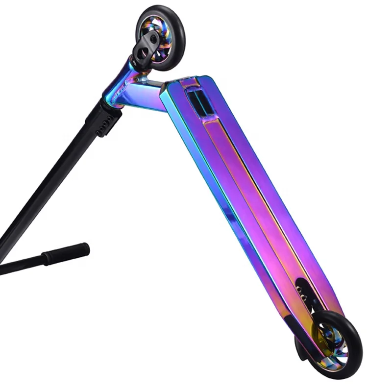 

New rainbow neo chrome 110mm aluminum wheels trick freestyle scooter pro stunt scooter