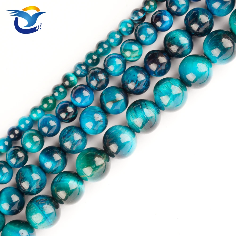 

Natural Sapphire Tiger's Eye Beads Gemstone Round Loose Beads Precious Stone Beads for Jewelry Making