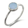 Natural Blue Shell Gemstone Designer Round Ring Indian Handmade Silver Jewelry 925 Silver Ring Supplier