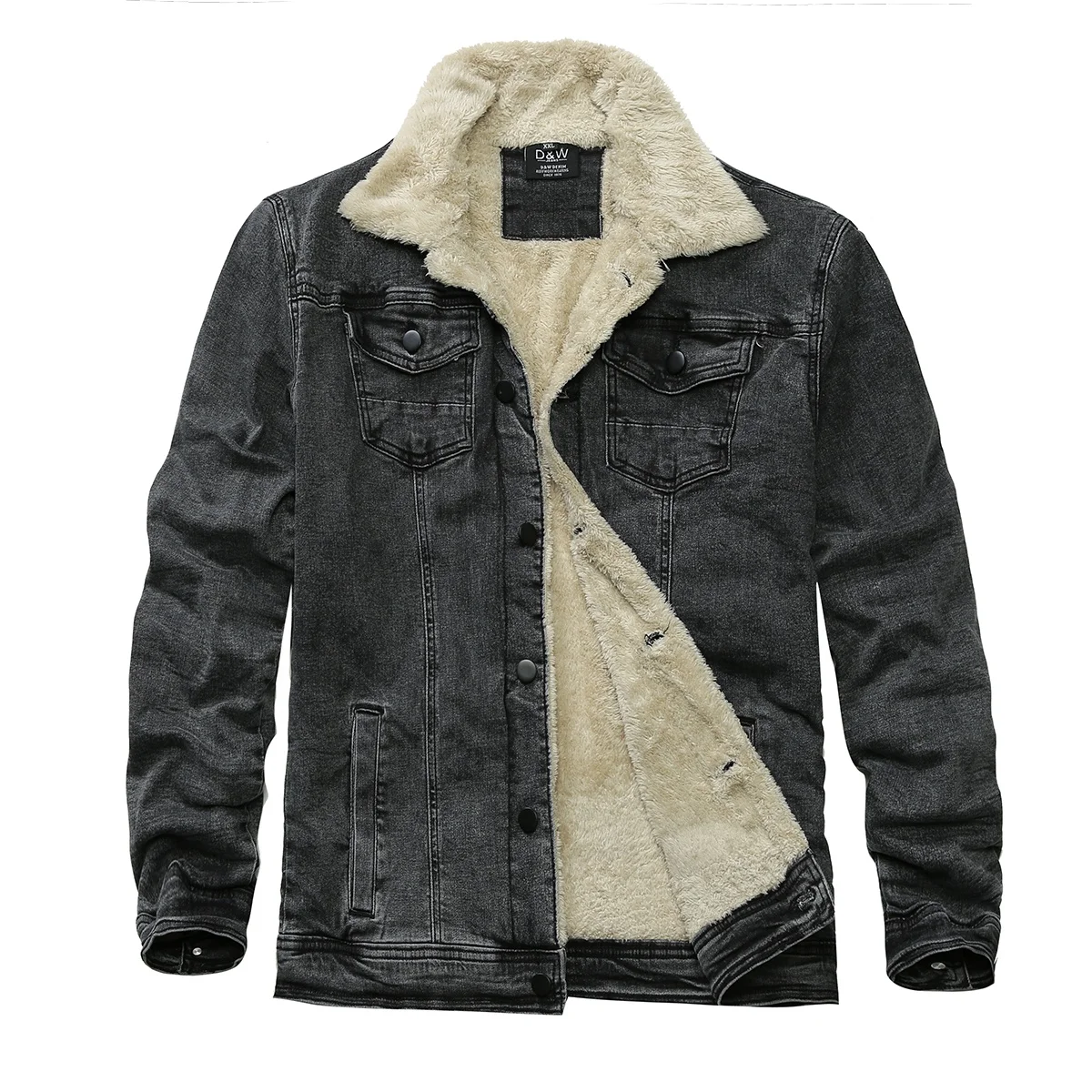 

Best sale China promotional products men's winter jackets coats jacket product dark gray men denim jacket