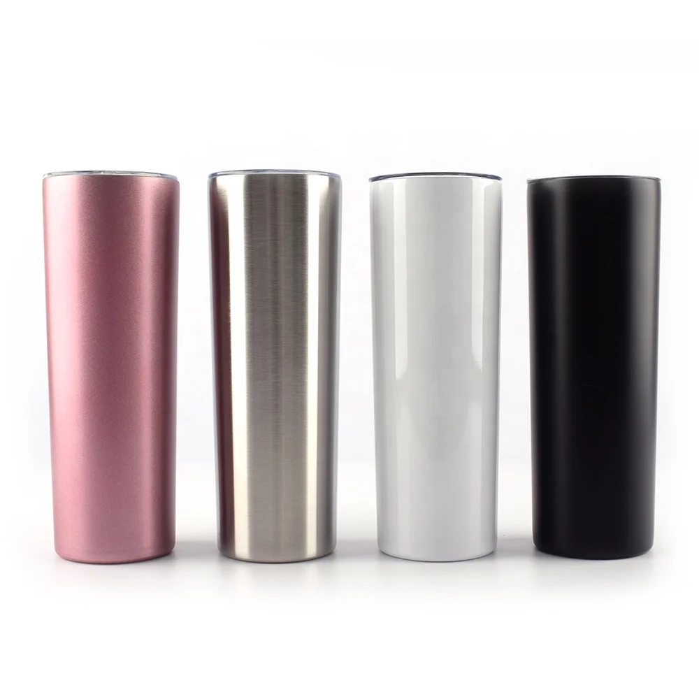 

Custom Coffee Tumblers Stainless Steel Vacuum Insulated 20oz Skinny Tumbler Cups in bulk