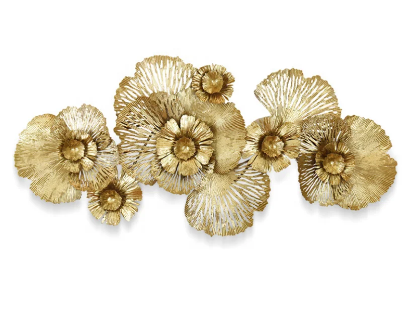 

Luxury 3D Gold Metal Wall Art Flower Home Decor