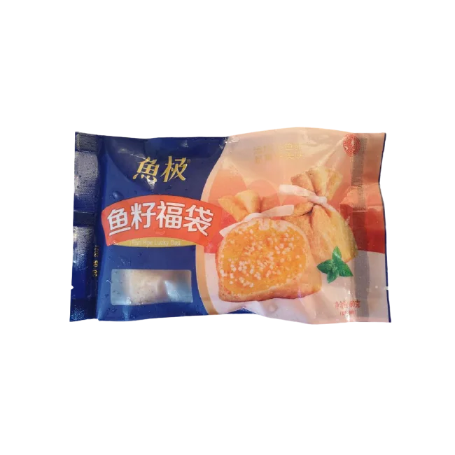 
Bean Curd Skin Pouch with Surimi and Flying Fish Roe Filling Chinese Steamboat Hot Pot Lucky Bag Frozen Food 160G 