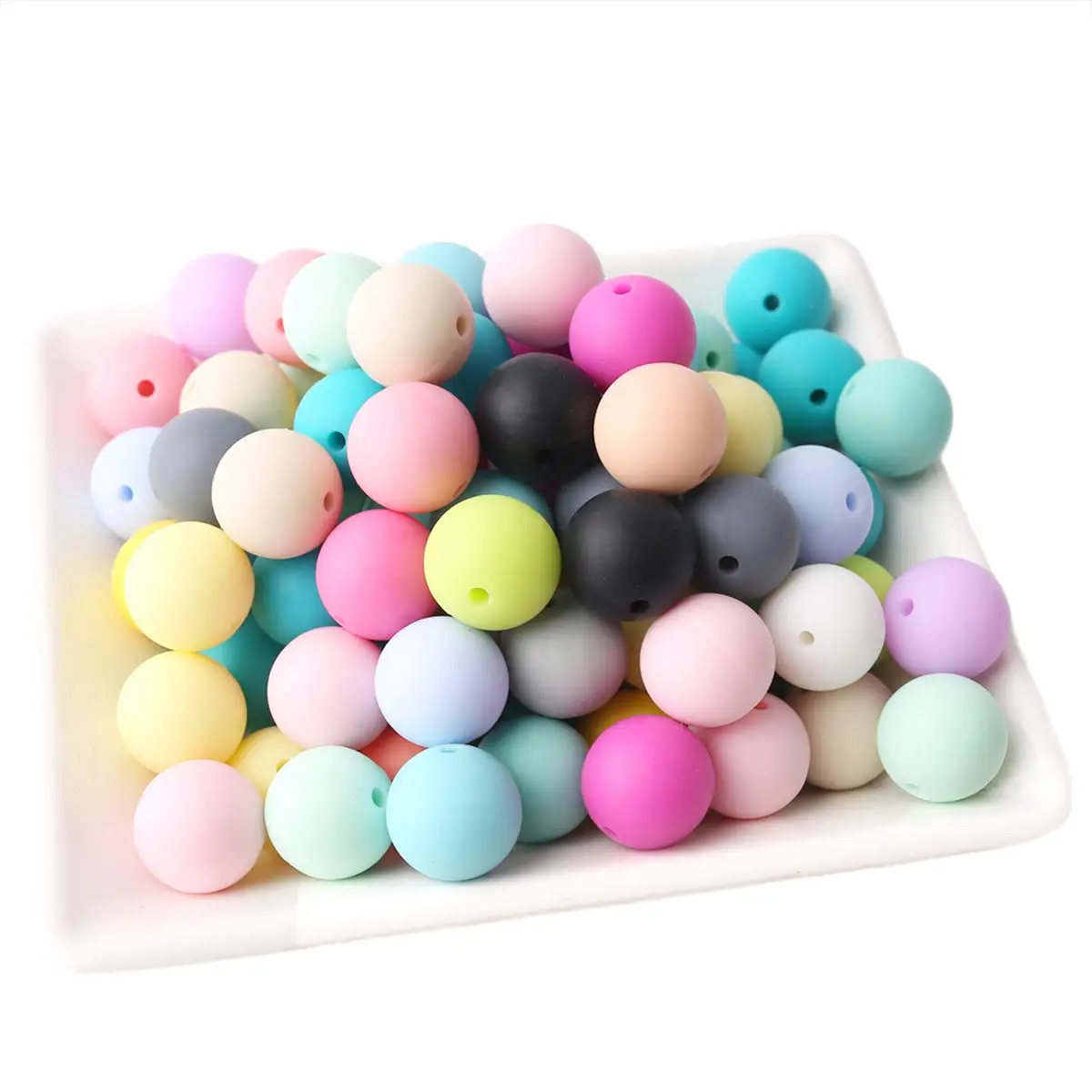 

DLSEALS soft perle en silicone beads 12mm 15mm bpa free, Customized color