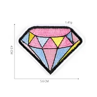 

hot sale colored iron on embroidered diamond patch for woman clothing