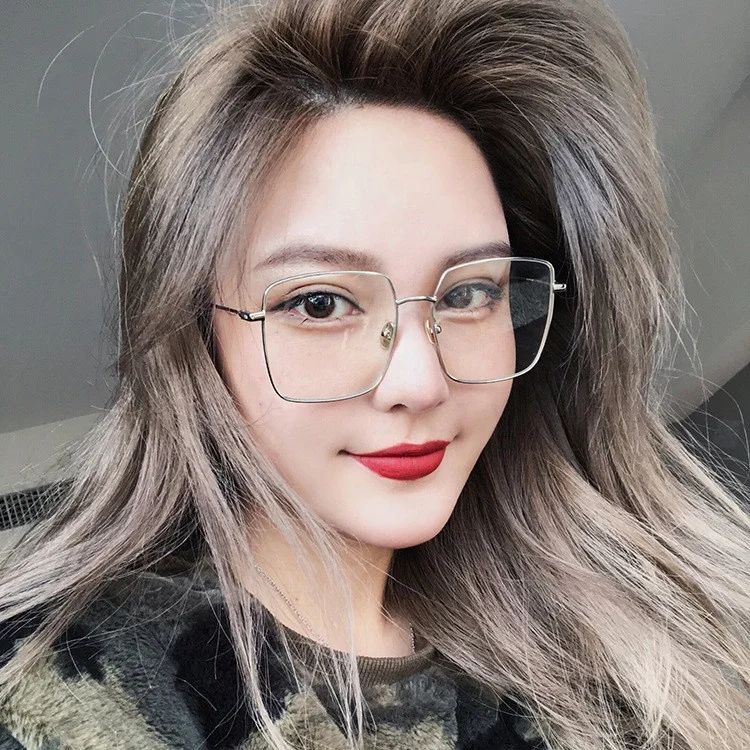 

Metal big frame spectacles ins style clear lens anti blue ray eyeglasses fashion individuality anti blue light glasses frame, Mix color or custom colors