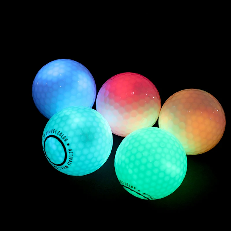 Lighted Glow In The Dark Color Golf Balls Custom Printed LED Golf Ball