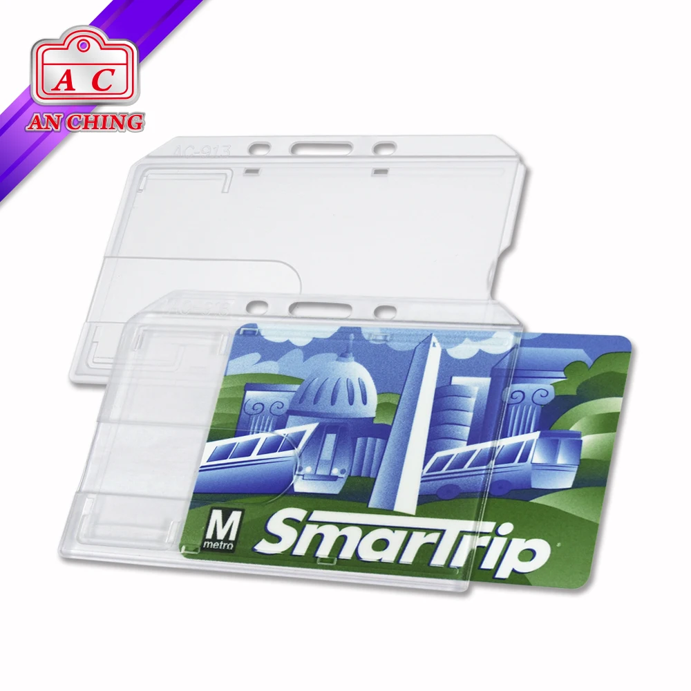 

Free Shipping USA Only Durable Horizontal Type Hard Plastic ID Holder, Frosted