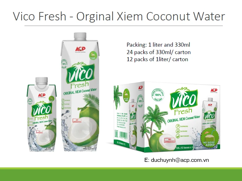
Natural UHT Coconut Water - 1000ml and 300ml pack - PRIVATE LABEL AVAILABLE 