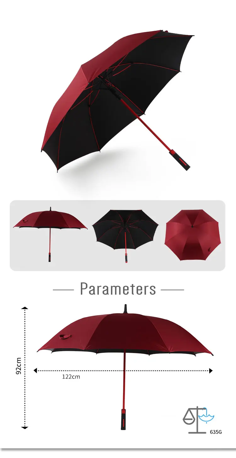chinese commercial colorful designed plastic handle windproof golf umbrella for weddings decoration