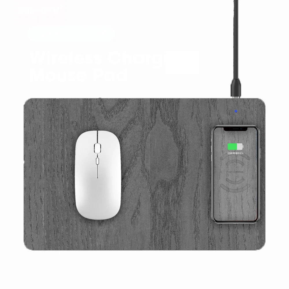 

SIKAI Mobile Phone Qi Wireless Charger Charging Mouse Pad Mat for Samsung Galaxy Note 8 PU Leather Mousepad for iPhone X/XS