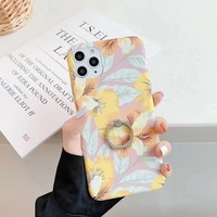 

for iphone 11 11pro 11pro max in Stock 4 Design Water Pastel Print Leaves Phone Case with Ring