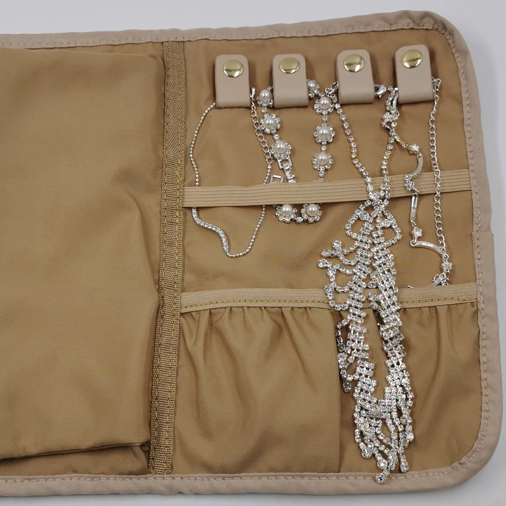 Fashion Jewelry Carrying Case Portable Jewellery Roll Up Bag New