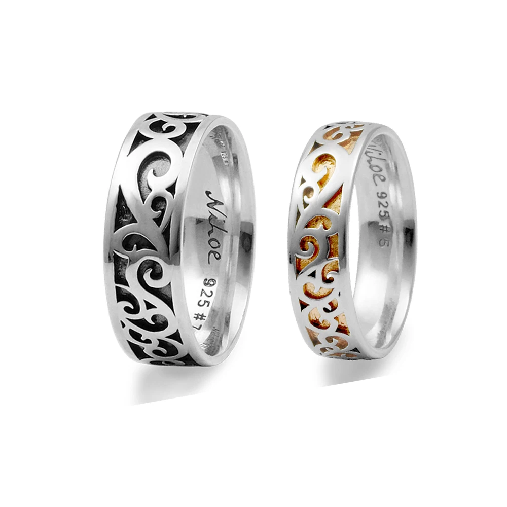 

Rose Gold Wedding Rings Couple, Silver color