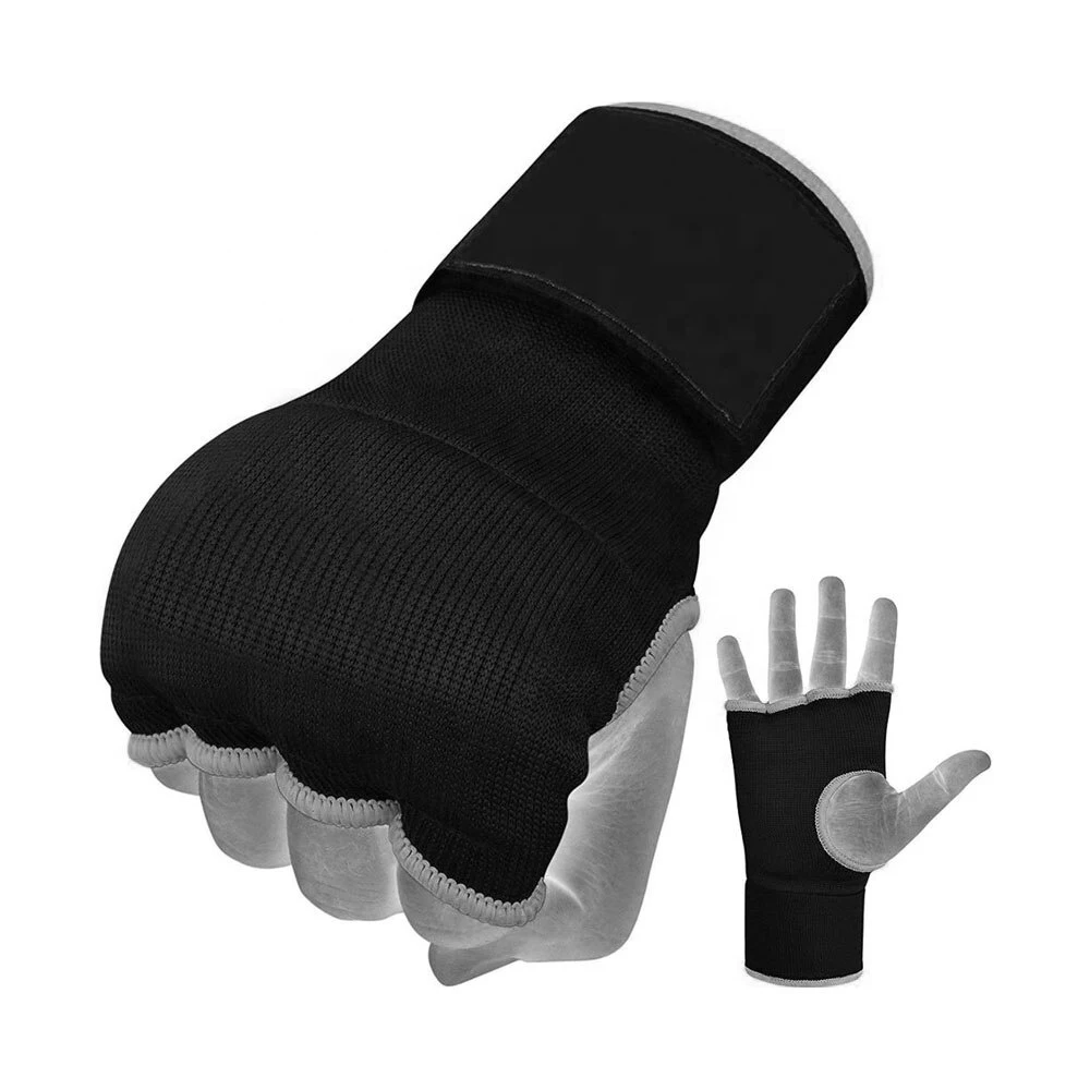 1X Quick Wrap Inner Boxing Gloves – Padded Gel Hand Wraps For MMA, Kickboxing – Adult, Red/Black