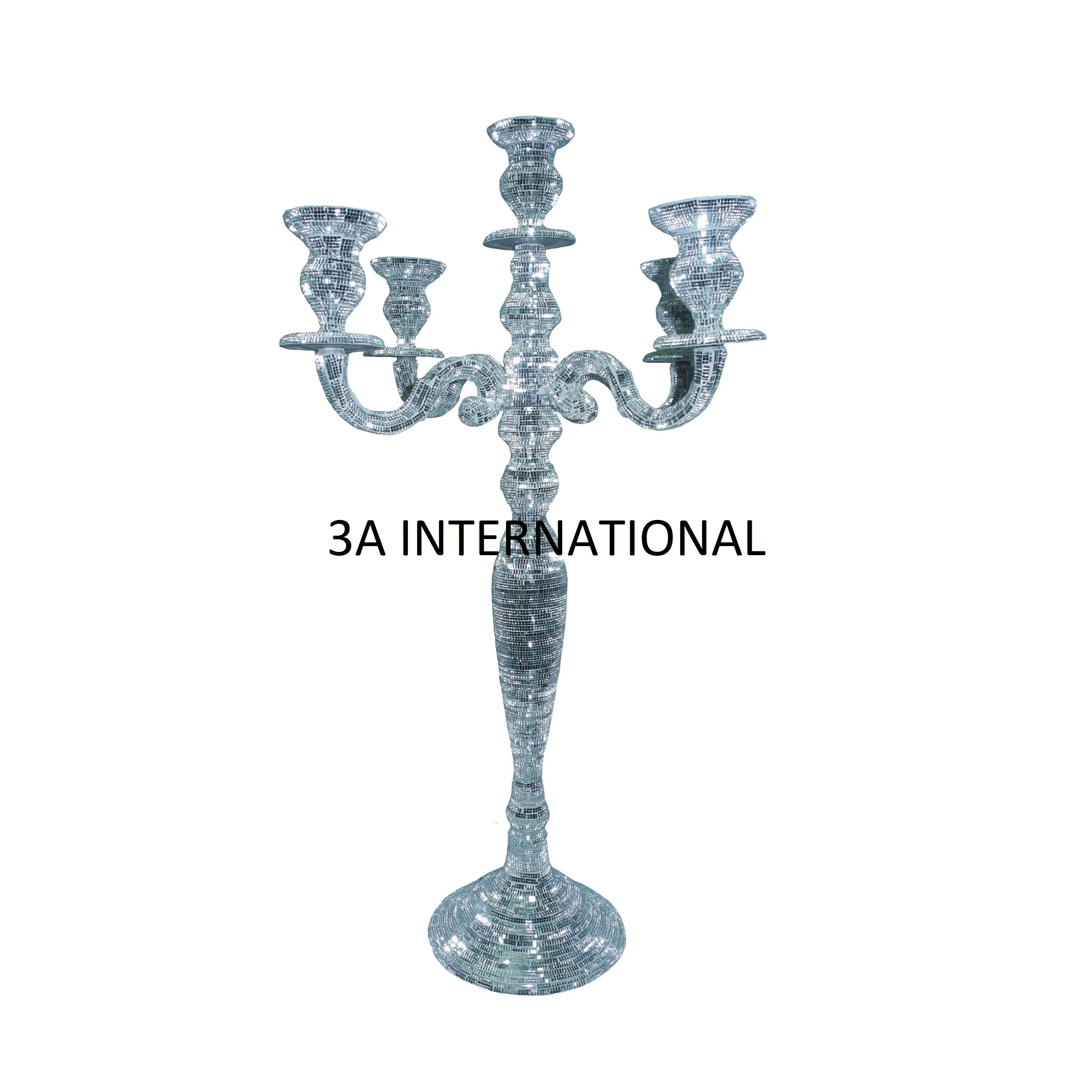 
Metal silver Candlestick candle stand crystal candelabra centerpieces wedding decoration 