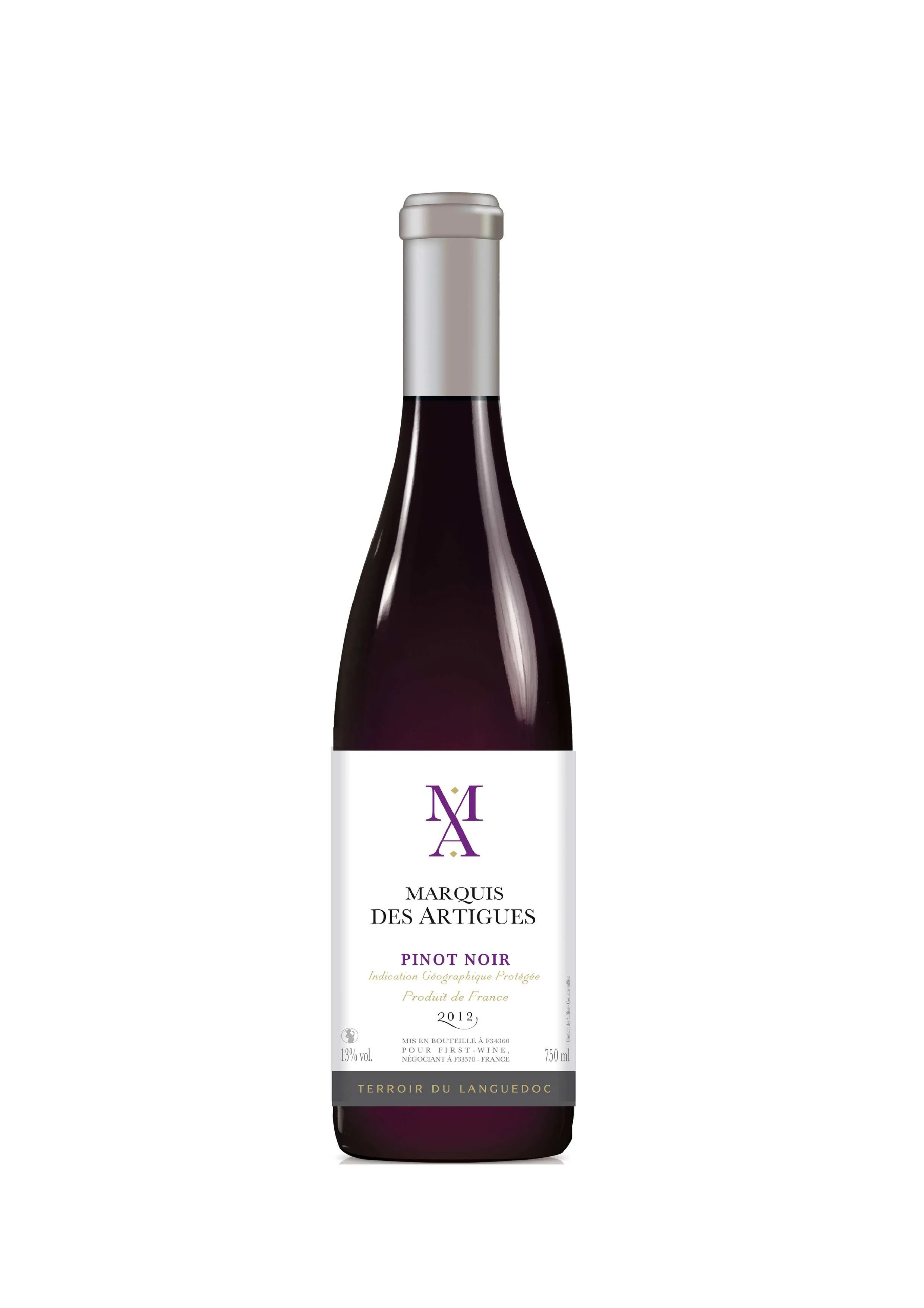 
Marquis des Artigues Pinot Noir IGP Pays d OC red French high quality wine 