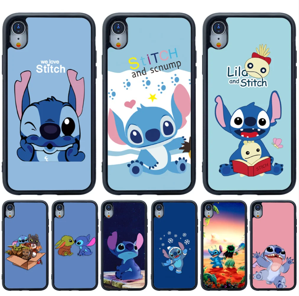 

Cartoon Stitch Baby Yoda Case for iPhone 12 Pro Max 11Pro 11 7 8 X XR Xs Max, Colorful