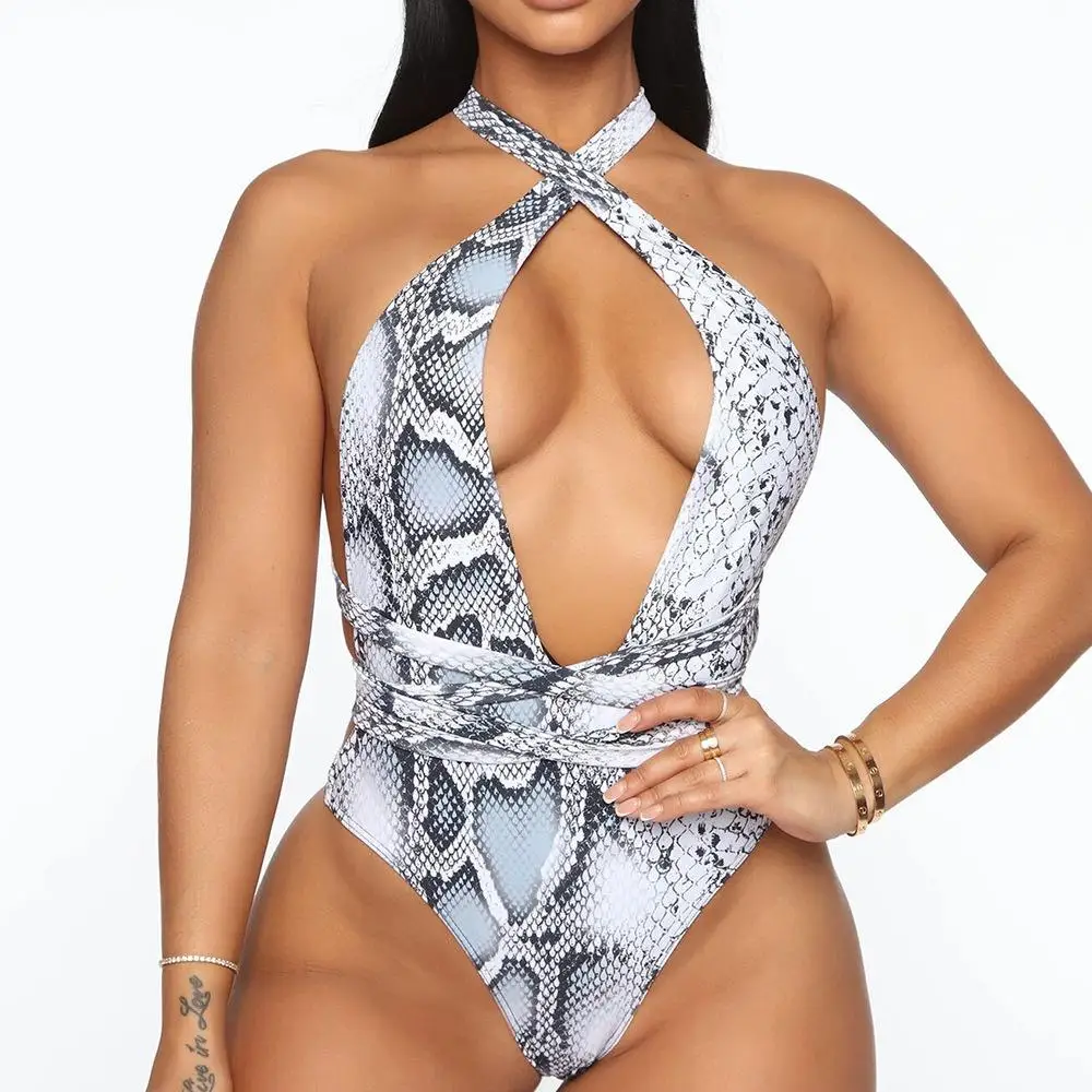 

New Style One Piece Swimsuit Flower Printed Plus Size Swimwear 2021