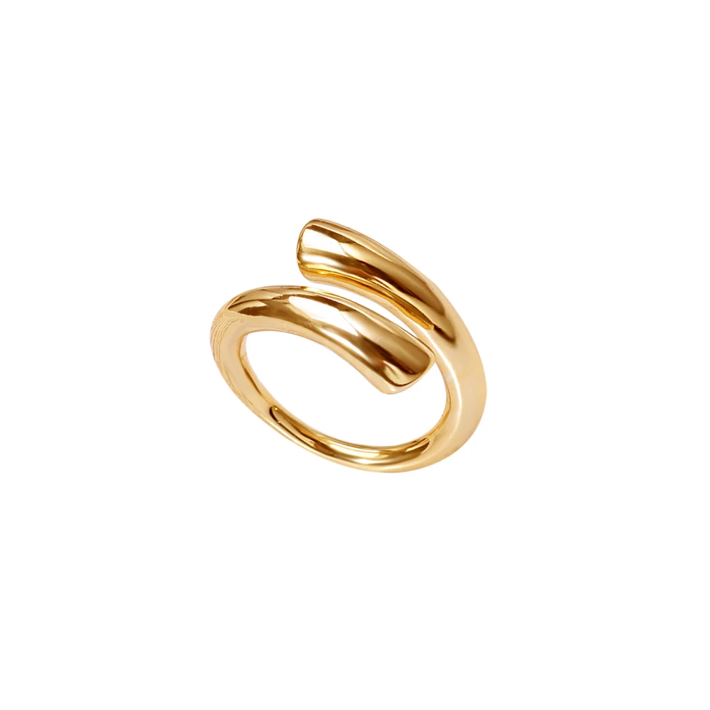 

Fukarni 6.99 Gram Simply Twist 925 Sterling Silver Cocktail Adjustable Ring Gold Plated KR041