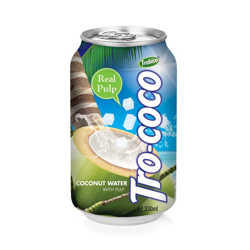 
Trobico brand 330ml alu short can Carbonated Pure Coconut Water 