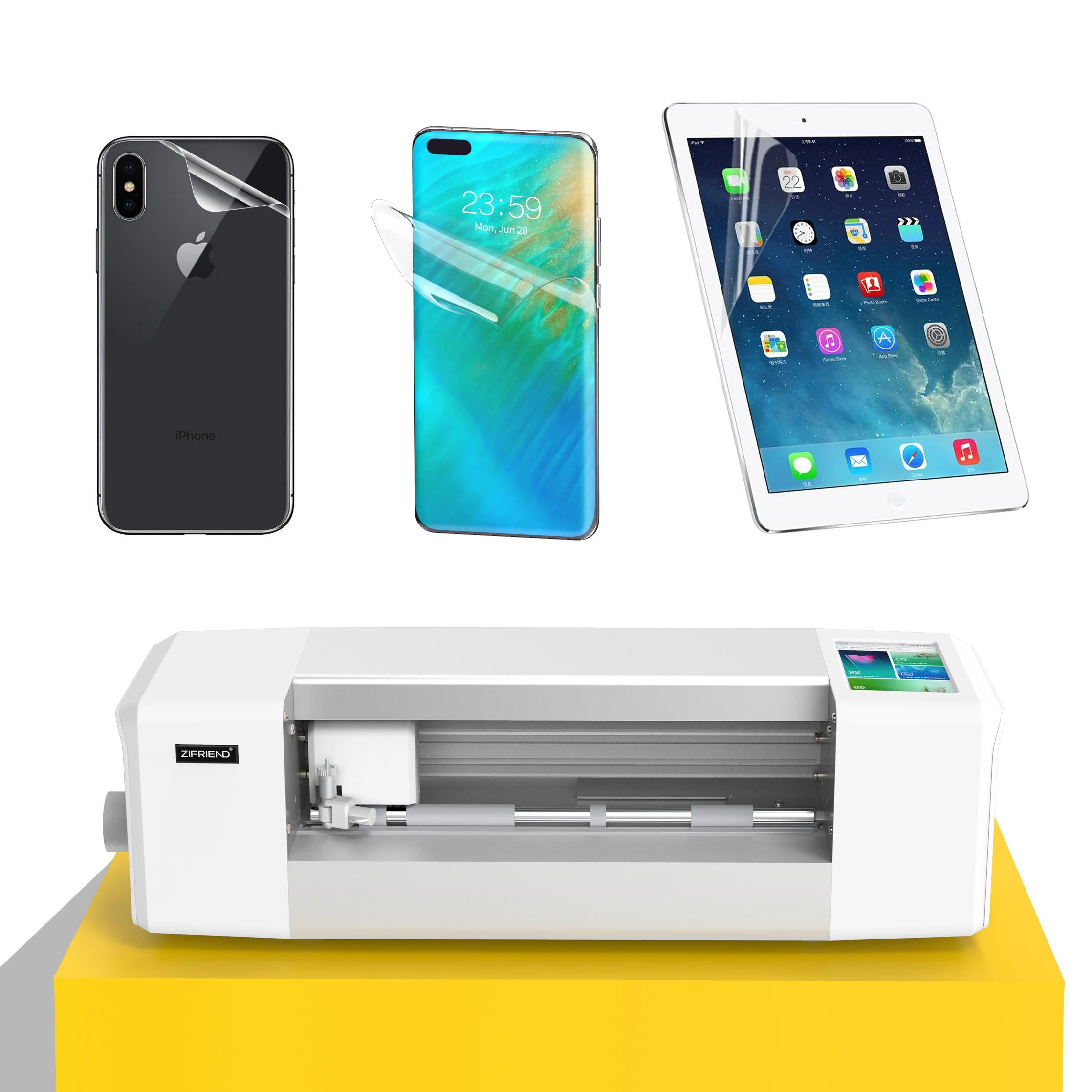

mobile phone screen protector cutting machine mobile skin daqin cutter machine screen protector cutting machine cutting plotter, White
