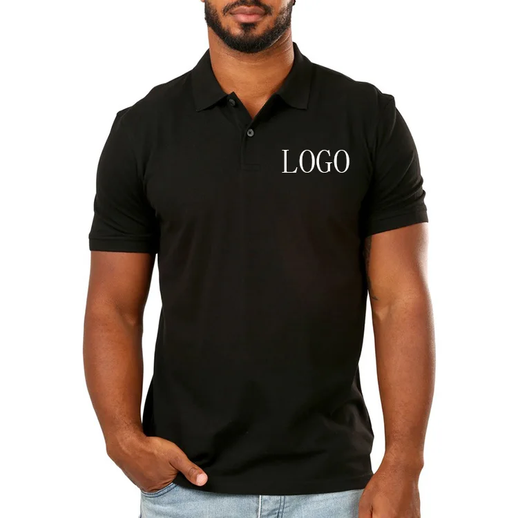 

Custom Printed Fitness Black Polo Style T Shirt For Men