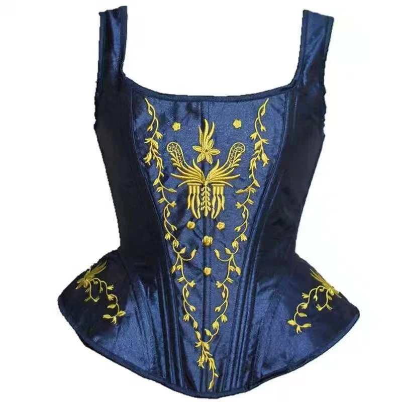 

Steampunk Corset Sexy Gothic Wedding Corsets Lace up Embroidered Retro Sexy korset Corsage Waister Hardware Zip Corcepet, Picture