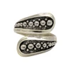 Two Direction Silver Ring with Dots