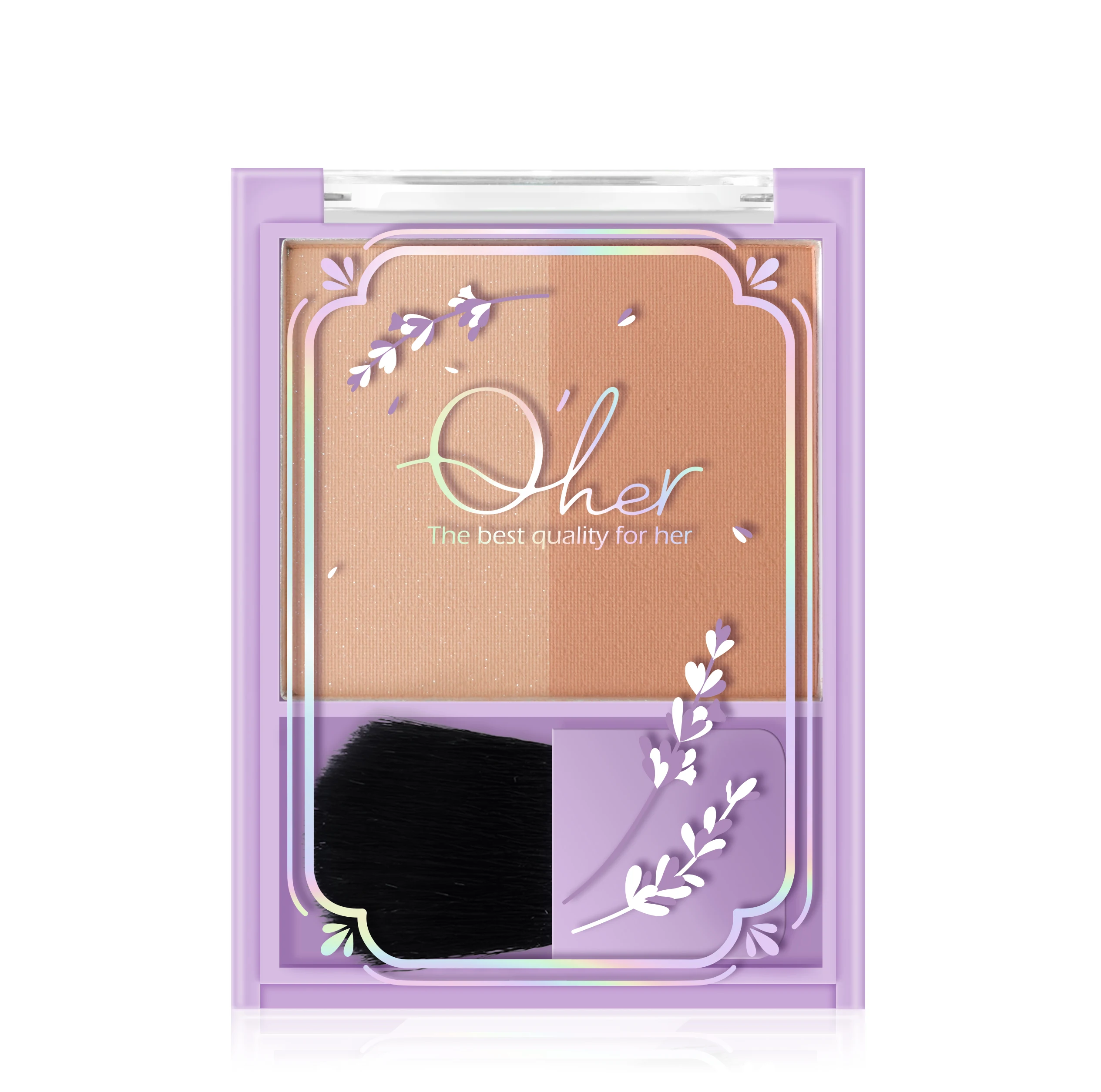 

Popular Style high quality makeup 2 colors blusher palette with applicator - Oat Milk Tea