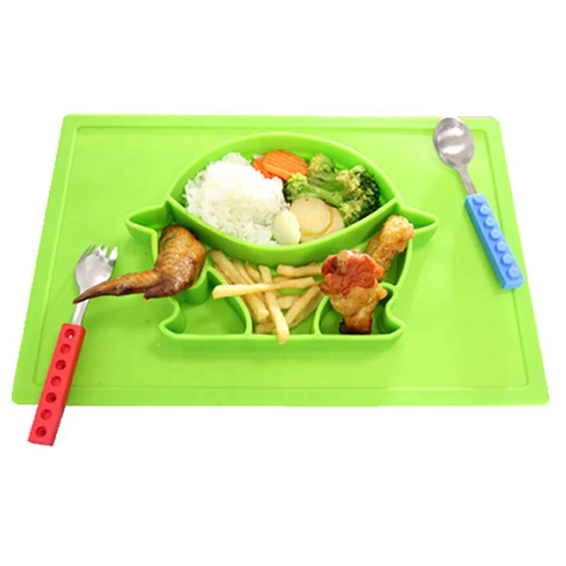 

BPA Free, Heat-Resistant and Soft Baby Feeding Mat Silicone Baby Suction Plate with Placemat For Babies Toddlers and Kids