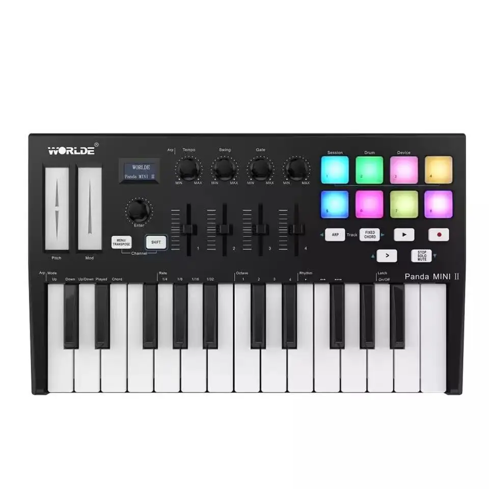 

Worlde panda mini 2 MIDI Keyboard controller 25 Keys piano usb digital musical instrument Electronic Organ