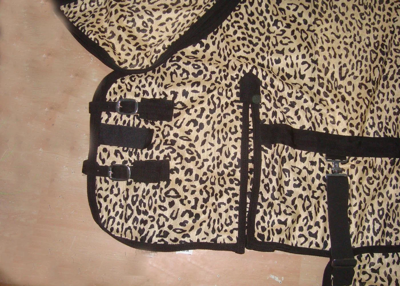 Horse Fly Rugs Leopard Skin Style Printed Fly Sheet Summer Combo Uv Protected Fly Mesh Fabric