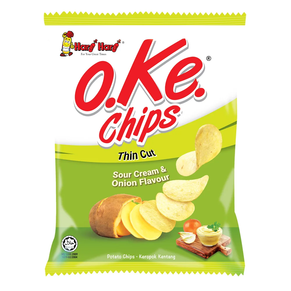 Potato Chips Oke Chips Sour Cream Halal Snack From Malaysia 60gm Buy