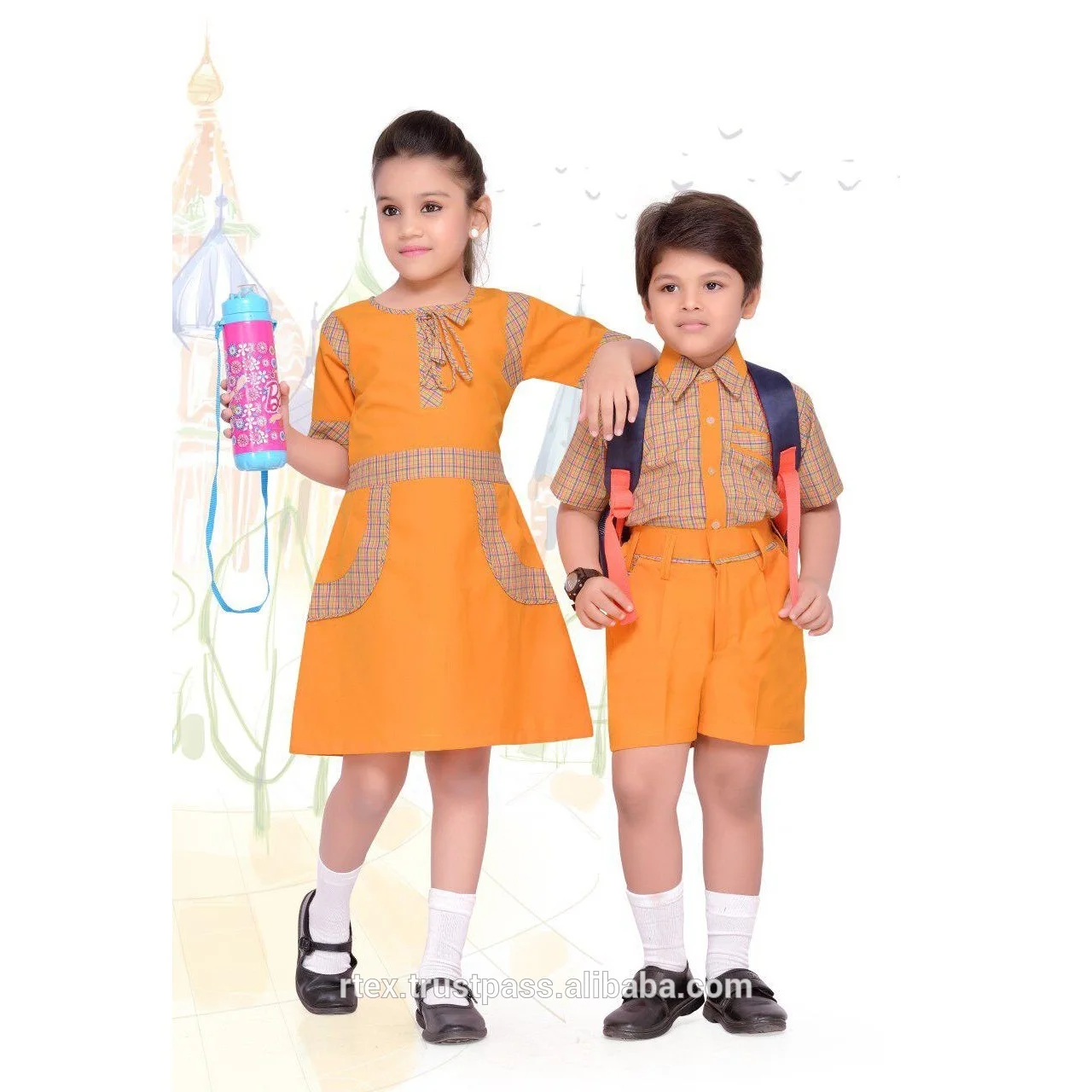 
Customized school uniform with school logo embroidered or printed for all age - S32 