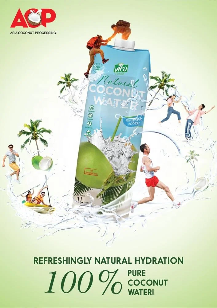 
PRIVATE LABEL SERVICE - Natural UHT Coconut Water - 1000ml and 300ml pack 