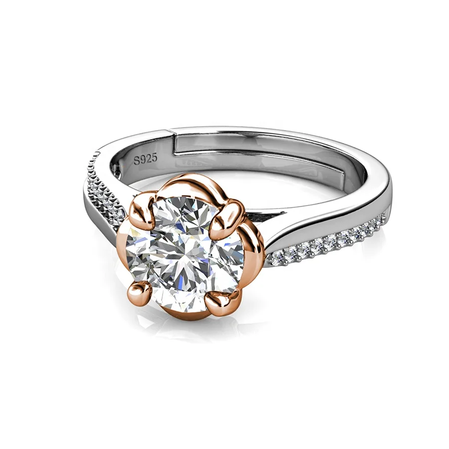 

Destiny Jewellery 2021 New Lab Diamond Jewelry Sterling Silver 1 Carat GRA Moissanite Adjustable Women Wedding Band Ring