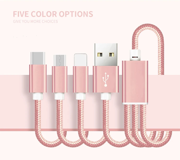 New arrival OEM micro usb data charging cable mobile phone magnetic 3 in 1 data charging cable - ANKUX.COM