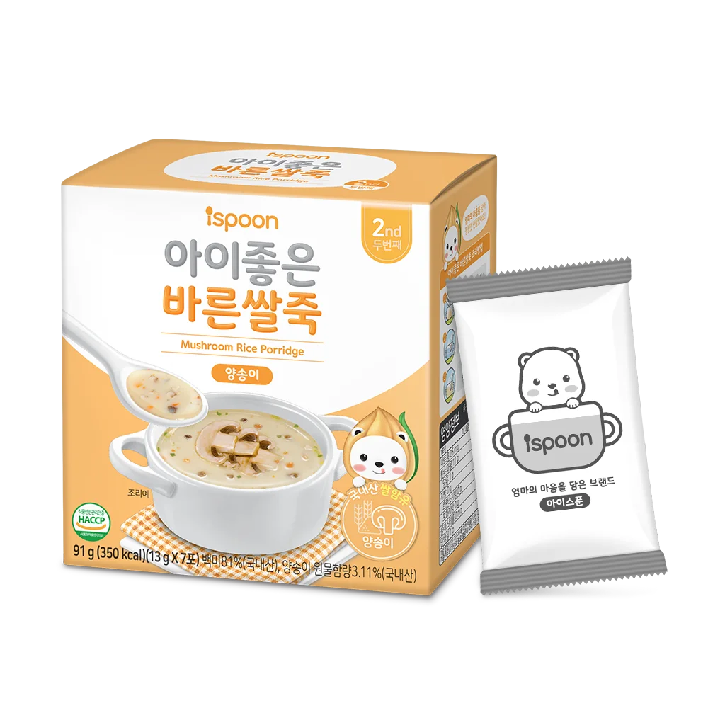 
Baby food Organic Mushroom rice porridge (Korean Baby Organic Mushroom rice porridge) 