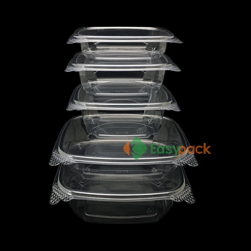 Clam Shell Plastic Disposable Recycled Pet To Go Food Containers Clear