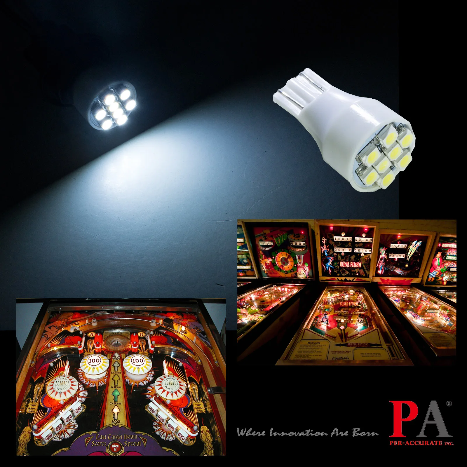 Pa Pinball Machine 906 Wedge Lamp Flasher 8 Smd 3528 Led T15 921 W16w