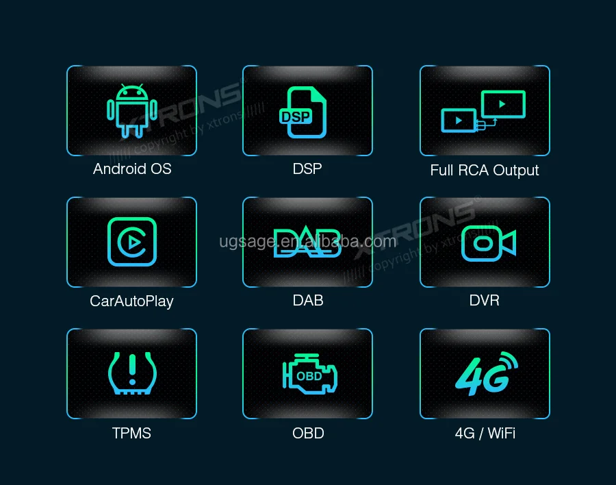 Xtrons 6.2" Auto Radio 2 Din Android Car Gps Bluetooth Wifi,Double